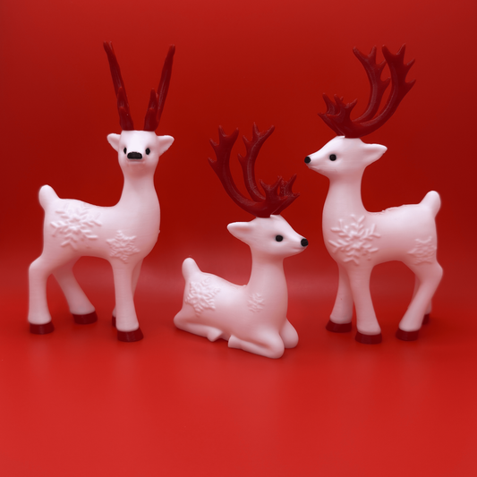 Rentier Set 3er – Weihnachtliche Deko - Snowflake Reindeer – Weihnachtsdeko Figur – Winter Tischdeko & Xmas Dekoration für Zuhause